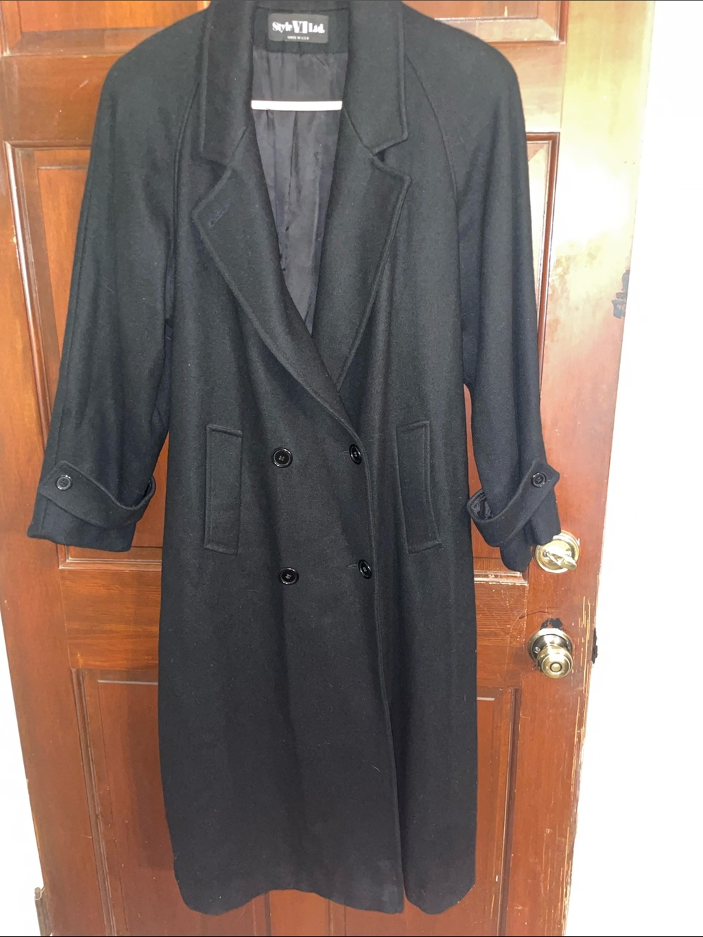 Classic Black Double-Breasted Trench Coat by